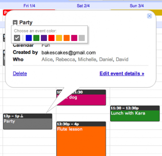 how to use different colors for events on calendar mac