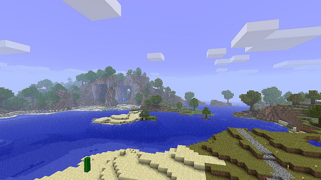 A beautiful Minecraft landscape from a player's imagination.
