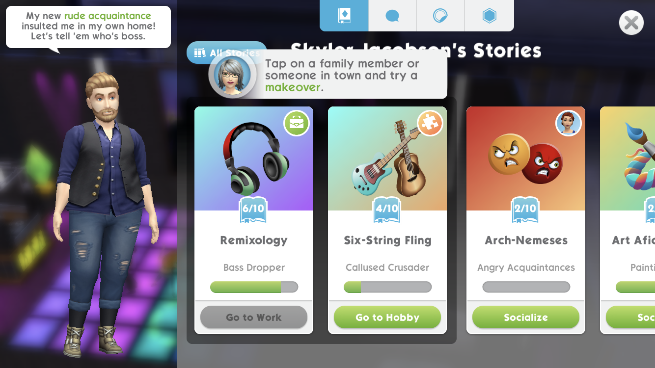 The Sims Mobile: Aging and Earning Traits